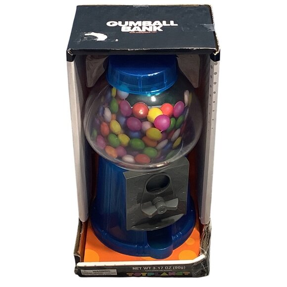 Gumball Machine Bubble Gum Bank Blue Coin Operated - Picture 2 of 5